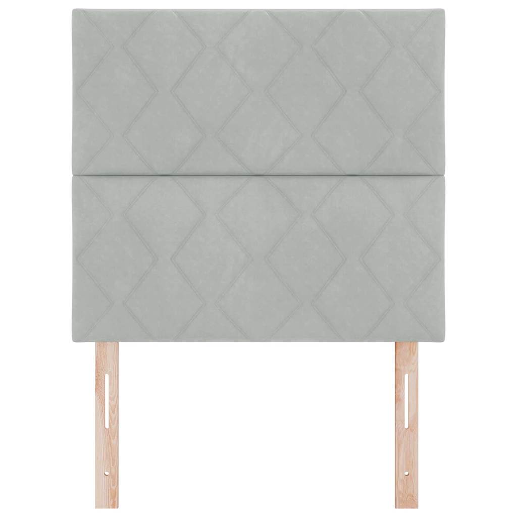 Headboard Wall-mounted Geometric Manual Light grey 90 cm Velvet